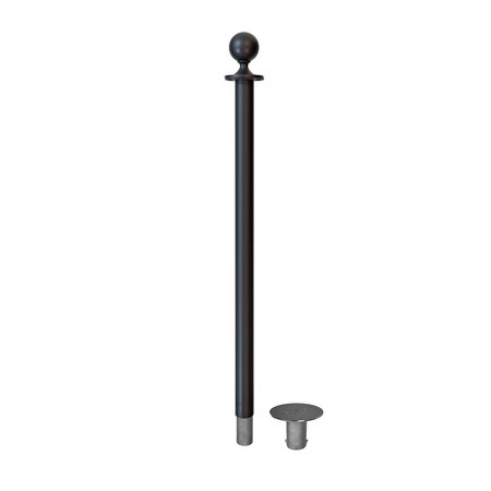 MONTOUR LINE Stanchion Post and Rope Removable Base Black Post Ball Top CXR-BK-BA